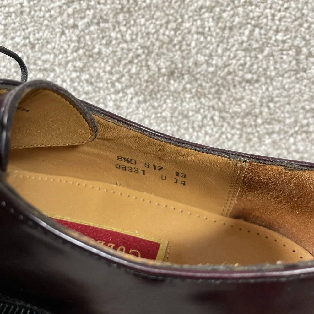 Cole‎ Haan Men Burgundy Leather Cap Toe Oxford Lace Up Size 8.5 D Caldwell 08331